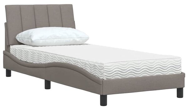 Krevet s madracem Hanko smeđesivi 90x200 cm od tkanine - Tupe / 90 x 200 cm
