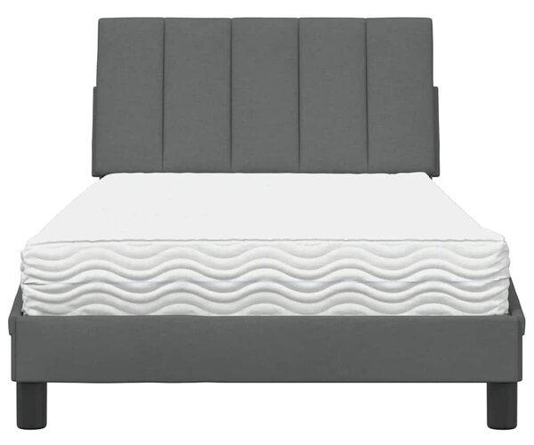 Krevet s madracem Hanko tamnosivi 100 x 200 cm od tkanine - Siva / 100 x 200 cm