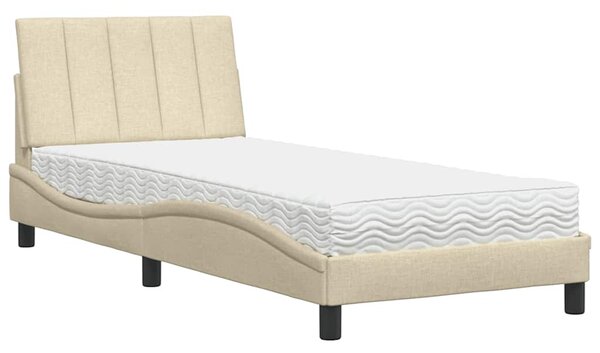 Krevet s madracem Hanko krem 80 x 200 cm od tkanine - Krema / 80 x 200 cm
