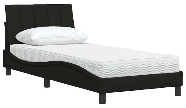 Krevet s madracem Hanko crni 90x200 cm od tkanine - Crna / 90 x 200 cm