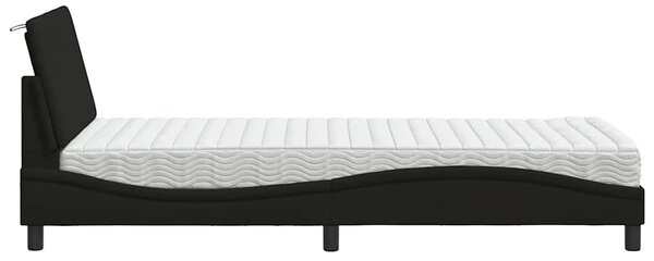 Krevet s madracem Hanko crni 90x200 cm od tkanine - Crna / 90 x 200 cm