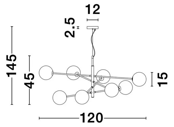 VITRA VISILICA 8xG9 /IP20/ZLATNA & CRNA NL9143308