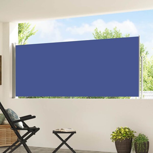 Uvlačiva bočna tenda za terasu 120 x 500 cm plava - Plava / 117 x 500 cm