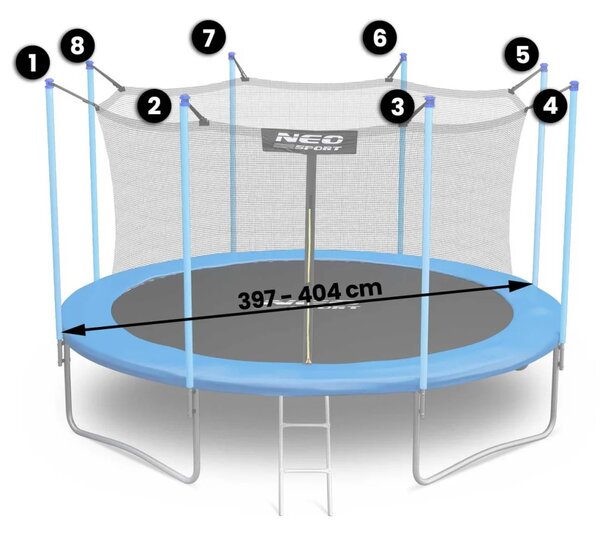 Unutarnja mreža za trampolin Neo-Sport 404 cm, 13 stopa