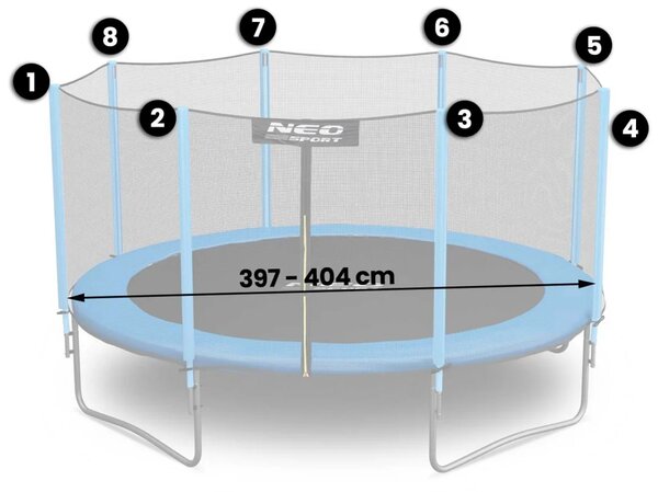 Vanjska mreža za trampolin 404 cm, 13 ft, Neo-Sport