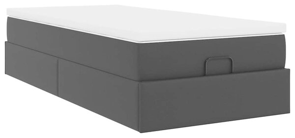 Otomanski okvir kreveta s madracem crni 80x200cm umjetna koža - Crna / 80 x 200 cm