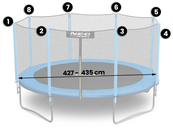 Vanjska mreža za trampolin 435 cm, 14 ft, Neo-Sport