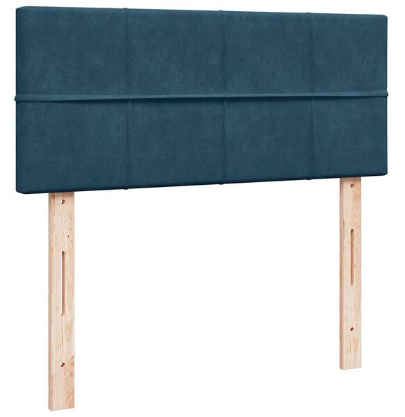 Otomanski krevet s madracem i LED tamnoplavi 120x190cm baršun - Plava / 120 x 190 cm