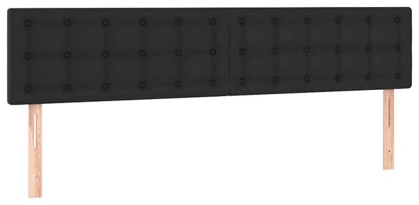 Otomanski krevet s madracima i LED crni 180x200 cm umjetna koža - Crna / 180 x 200 cm