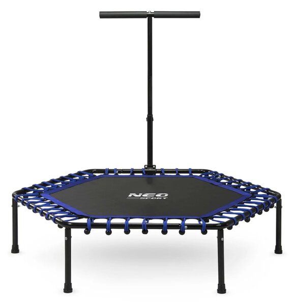 Neo-Sport fitness trampolin s ručkom 127 cm, šesterokutni, plavi