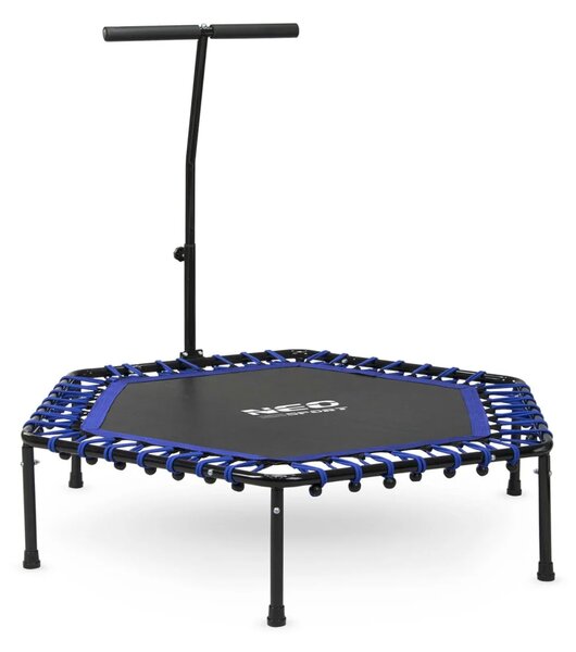 Neo-Sport fitness trampolin s ručkom 127 cm, šesterokutni, plavi