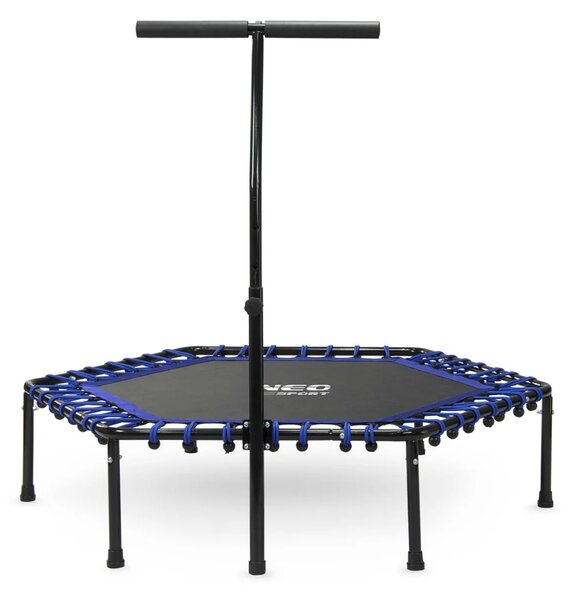 Neo-Sport fitness trampolin s ručkom 127 cm, šesterokutni, plavi