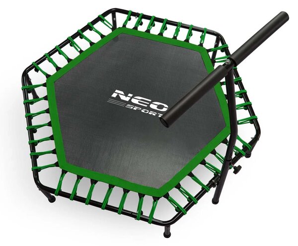 Neo-Sport fitness trampolin s ručkom 127 cm, šesterokutni, zeleni