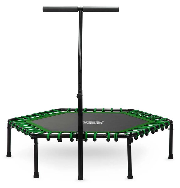 Neo-Sport fitness trampolin s ručkom 127 cm, šesterokutni, zeleni