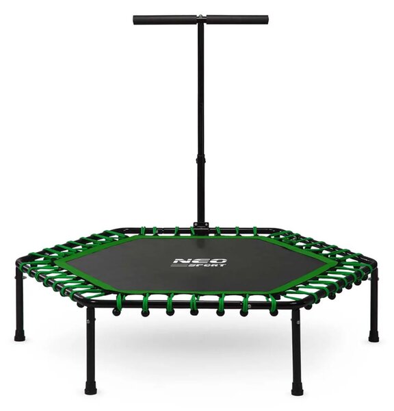Neo-Sport fitness trampolin s ručkom 127 cm, šesterokutni, zeleni