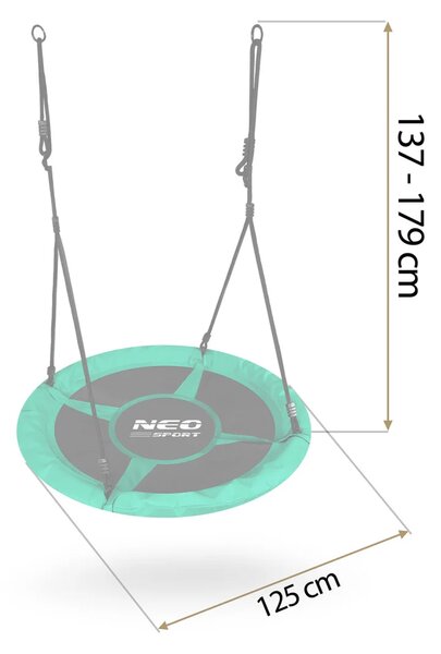 Dječja ljuljačka Neo-Sport Swingo ptičje gnijezdo, Ø 120 cm, crvena