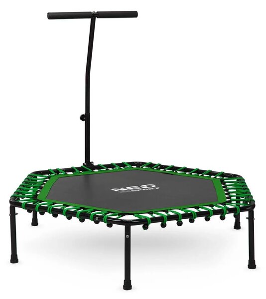 Neo-Sport fitness trampolin s ručkom 127 cm, šesterokutni, zeleni