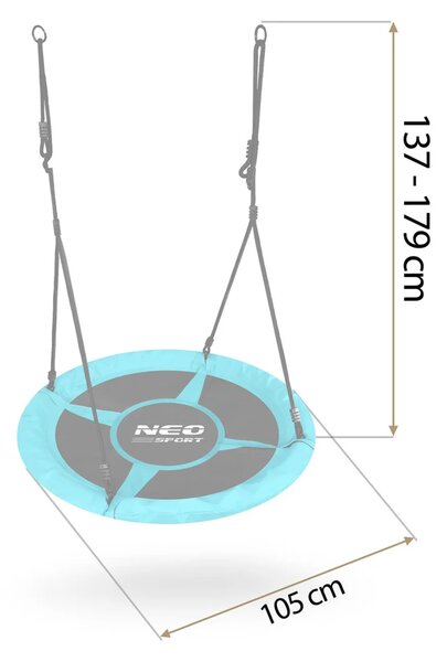 Dječja ljuljačka Neo-Sport Swingo ptičje gnijezdo, Ø 100 cm, zelena, var. 1082