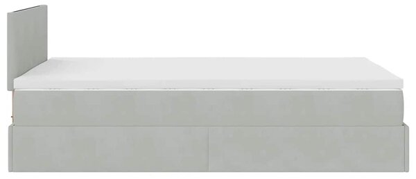 Okvir kreveta s madraca svijetlosivi 120x200cm baršunasti - Siva / 120 x 200 cm