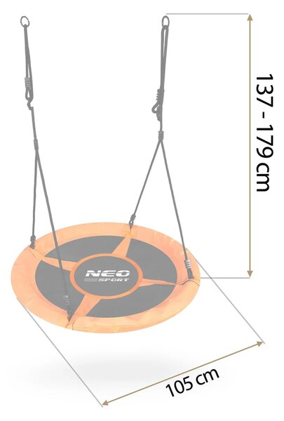 Dječja ljuljačka Neo-Sport Swingo ptičje gnijezdo, Ø 100 cm, crvena, var. 1084