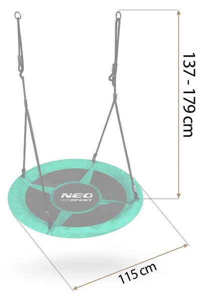 Dječja ljuljačka Neo-Sport Swingo ptičje gnijezdo, Ø 110 cm, zelena