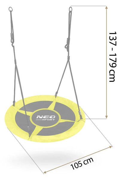 Dječja ljuljačka Neo-Sport Swingo ptičje gnijezdo, Ø 100 cm, crvena