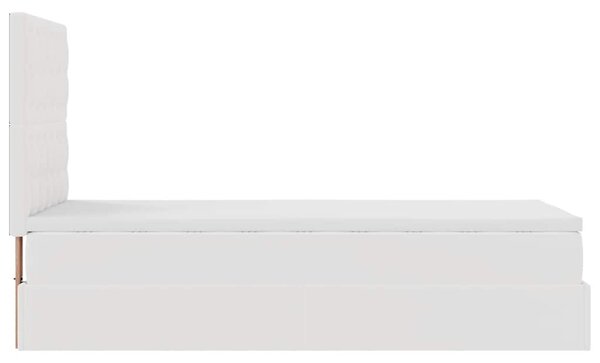 Otomanski krevet s madracem bijeli 90x200 cm umjetna koža - Bijela / 90 x 200 cm