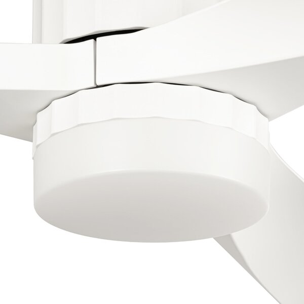 Novri LED stropni ventilator, bijeli, Ø 132 cm, CCT, tih - Lucande Lucande, Novri, Bijela, Dnevna soba, Plastika, Moderan