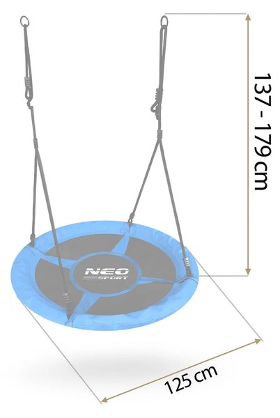 Dječja ljuljačka Neo-Sport Swingo ptičje gnijezdo, Ø 120 cm, smeđa