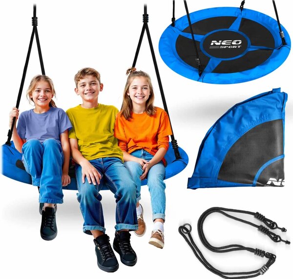 Dječja ljuljačka Neo-Sport Swingo ptičje gnijezdo, Ø 110 cm, siva