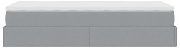 Otomanski okvir kreveta s madraca svijetlosivi 90x200cm tkanine - Siva / 90 x 200 cm