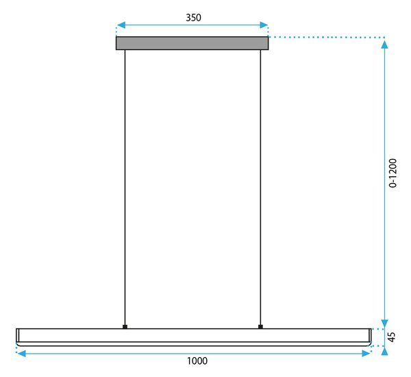 Viseća stropna lampa Led APP1448-CP BLACK 100cm