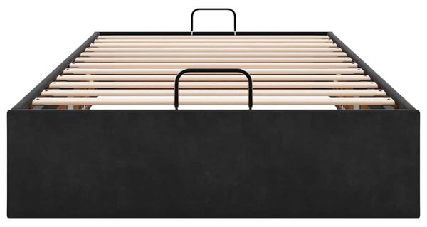 Otomanski okvir kreveta bez madraca crni 90x200 cm baršunasti - Crna / 90 x 200 cm
