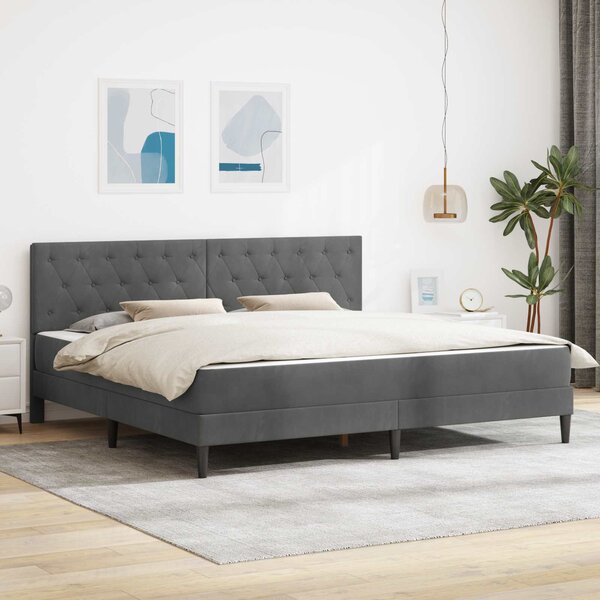 Okvir kreveta s madracem Tamno siva 180 x 200 cm Baršun - Siva / 180 x 200 cm
