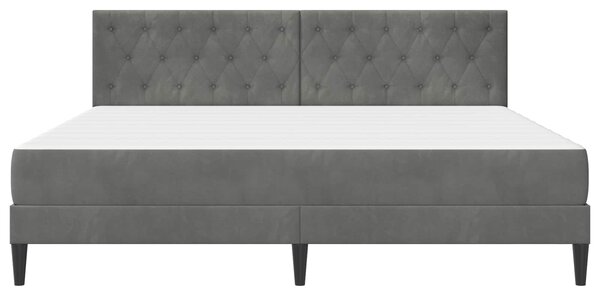 Okvir kreveta s madracem Tamno siva 180 x 200 cm Baršun - Siva / 180 x 200 cm