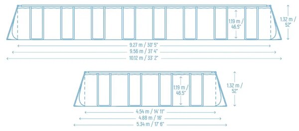 Bazen s okvirom 956 x 488 x 132 cm 11 u 1 Bestway 561KJ