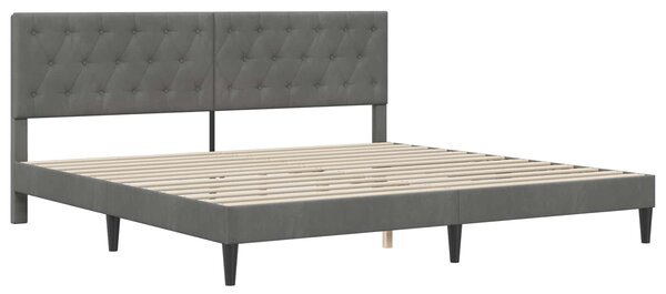 Okvir kreveta s madracem Tamno siva 180 x 200 cm Baršun - Siva / 180 x 200 cm