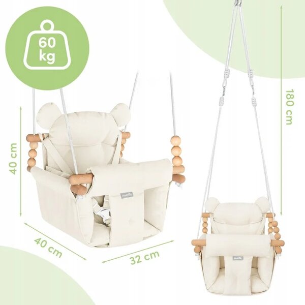 Dječja ljuljačka 3u1 - Baby swing beige