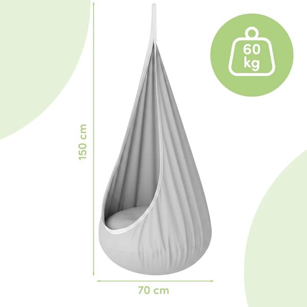 Viseća fotelja za djecu Kokon grey