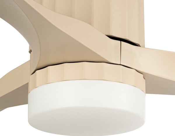 Novri LED stropni ventilator, bež, Ø 132 cm, CCT, tih - Lucande Lucande, Novri, Bež, Dnevna soba, Plastika, Moderan