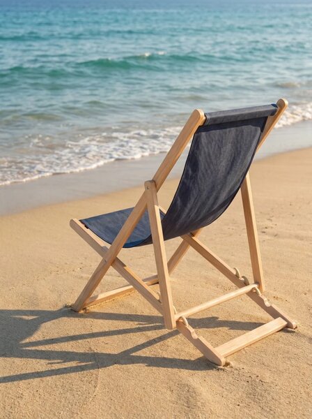 Sklopiva drvena ležaljka Relax - Navy blue
