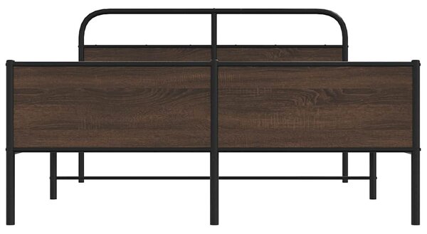 Metalni okvir kreveta bez madraca smeđa boja hrasta 150x200 cm - Smeđa / 150 x 200 cm