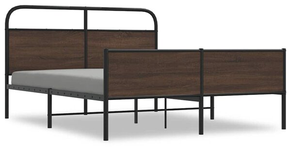 Metalni okvir kreveta bez madraca smeđa boja hrasta 150x200 cm - Smeđa / 150 x 200 cm