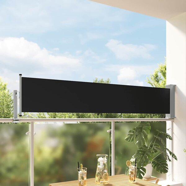 Uvlačiva bočna tenda za terasu 60 x 300 cm crna - Crna / 60 x 300 cm