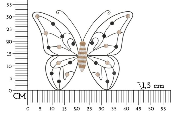 Mauro Ferretti Zidna dekoracija BUTTERFLY 39,5x1,5x33,5 MIN 2