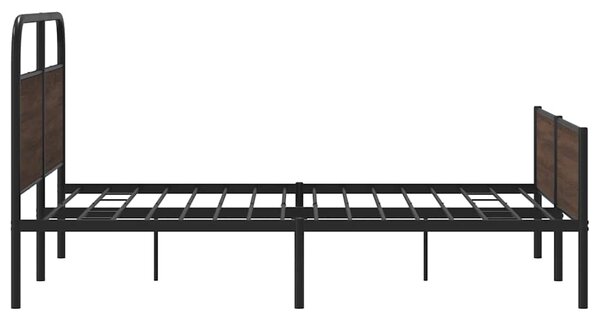 Metalni okvir kreveta bez madraca smeđa boja hrasta 150x200 cm - Smeđa / 150 x 200 cm