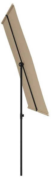 Vrtni suncobran s aluminijskim stupom 2 x 1,5 m smeđe-sivi - Tupe / 200 x 150 cm