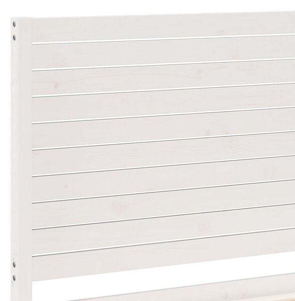 Dugi okvir kreveta bez madraca bijeli 90 x 210 cm masivno drvo - Bijela / 90 x 210 cm