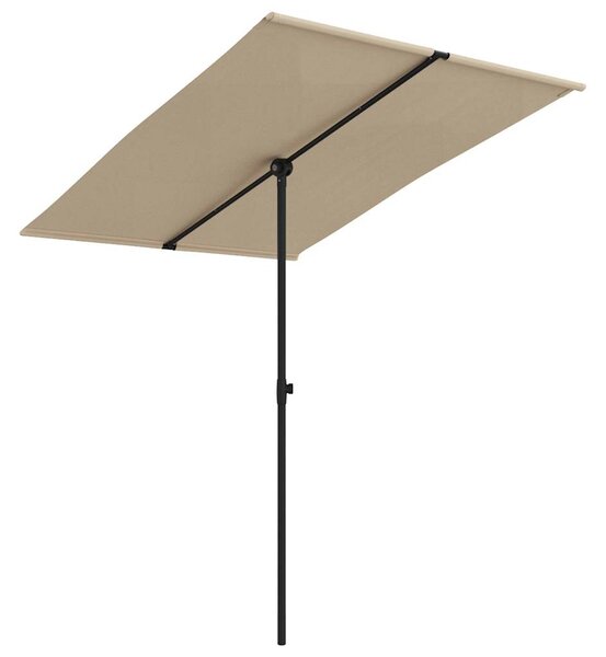 Vrtni suncobran s aluminijskim stupom 2 x 1,5 m smeđe-sivi - Tupe / 200 x 150 cm