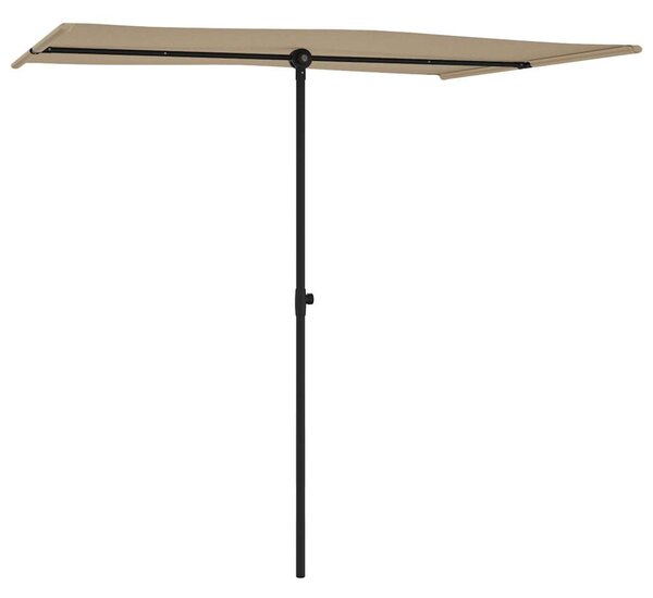 Vrtni suncobran s aluminijskim stupom 2 x 1,5 m smeđe-sivi - Tupe / 200 x 150 cm